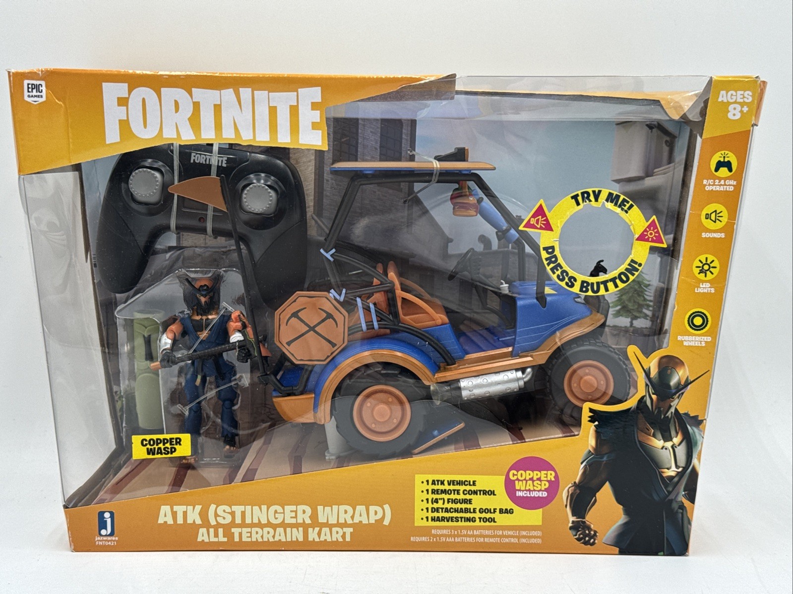 Fortnite ATK (Stinger Wrap) Remote Control Vehicle with Copper Wasp 4&Prime; Fig MIB