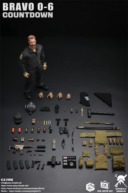 EASY SIMPLE General&rsquo;s Armoury GA1008 Bravo 0-6 Countdown SAS Price 1/6 Figure