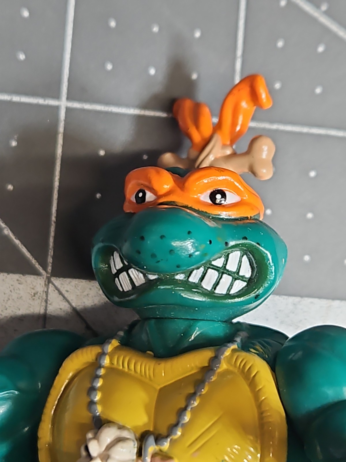 TMNT Ninja Turtles Cave Turtle Mike & Silly Stegosaurus 1993 Near Complete GUC