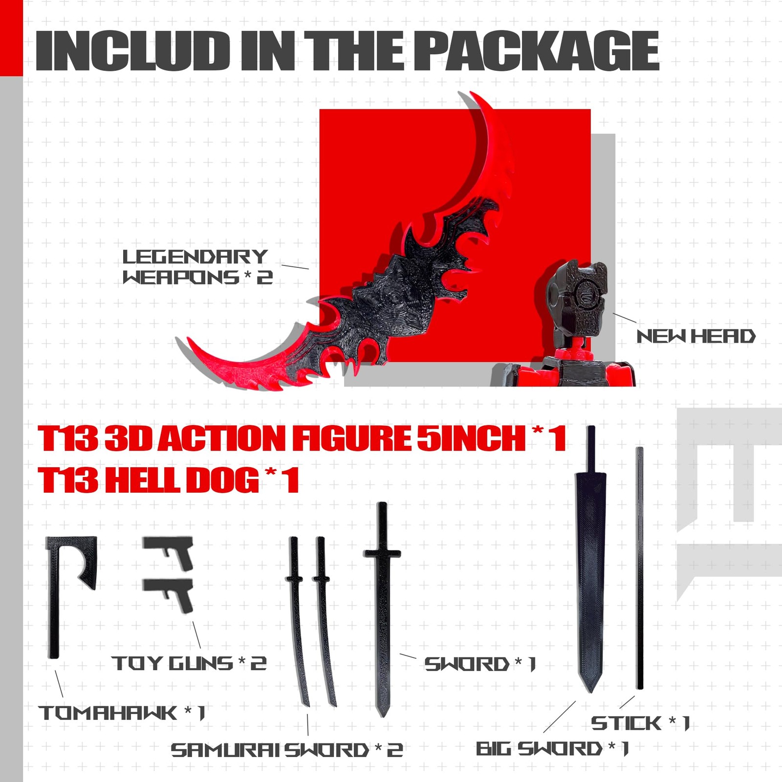 T13 3D Action Figure Set (Assembly Completed),Dummy Robot Titan 13 Action Fig…