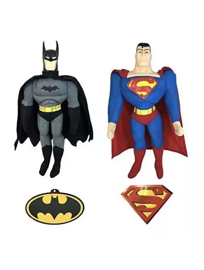 12&Prime; DC Batman and Superman 2pcs Set Plush Doll Kids Toy Original Licensed Gift