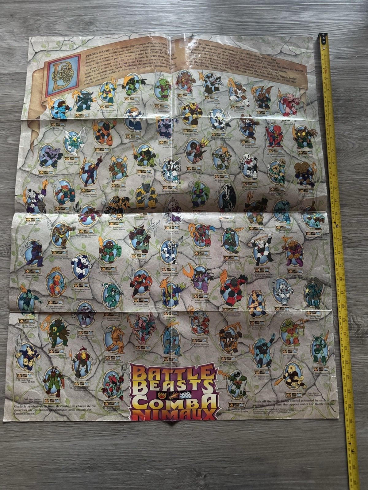 Battle Beasts Poster (Made in Canada) 1987 Hasbro Mail away redemption character