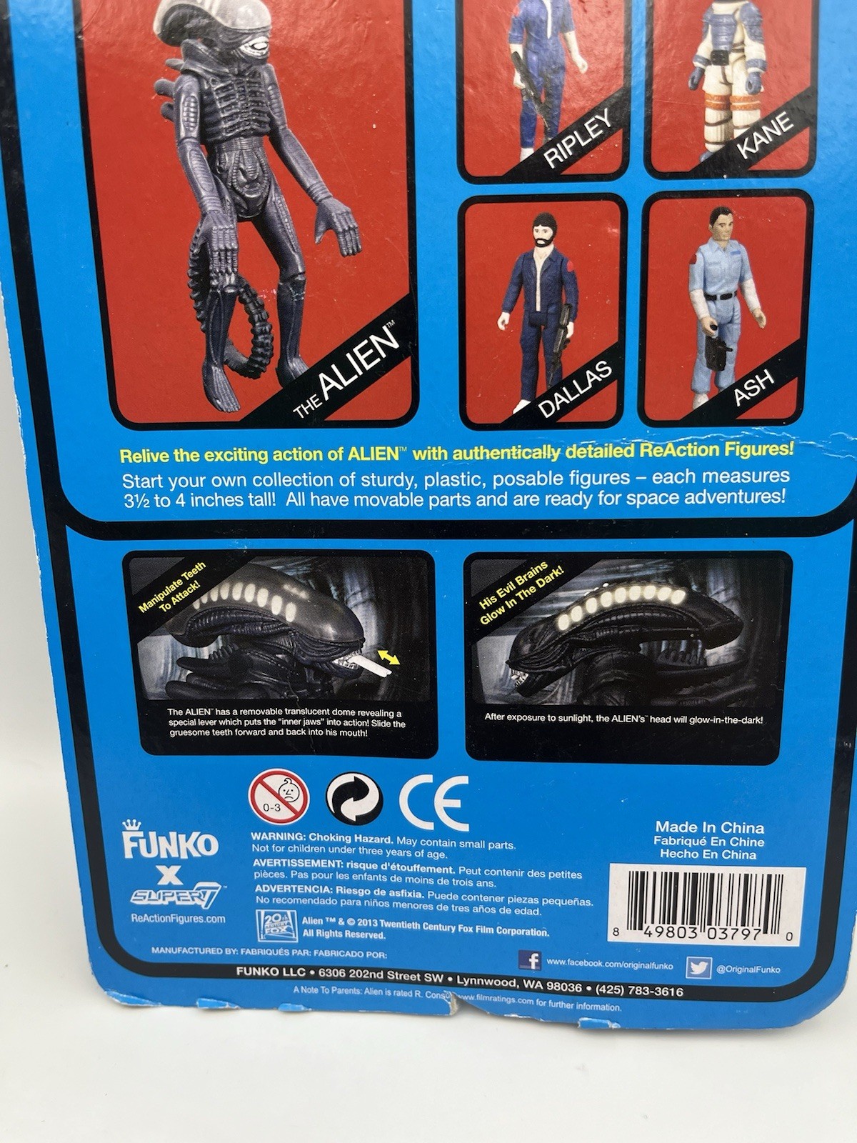 Alien RIPLEY Figure SEALED Super7 ReAction 2013 NYCC Exclusive Blue MOC NICE!!!