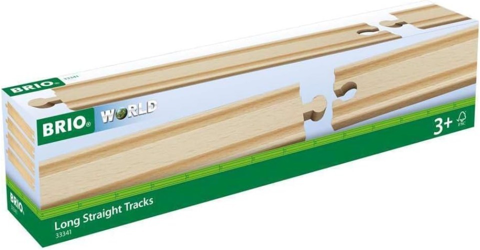 Universal Compatibility Wooden Train Set – 4 Long Tracks for Ages 3 and Up