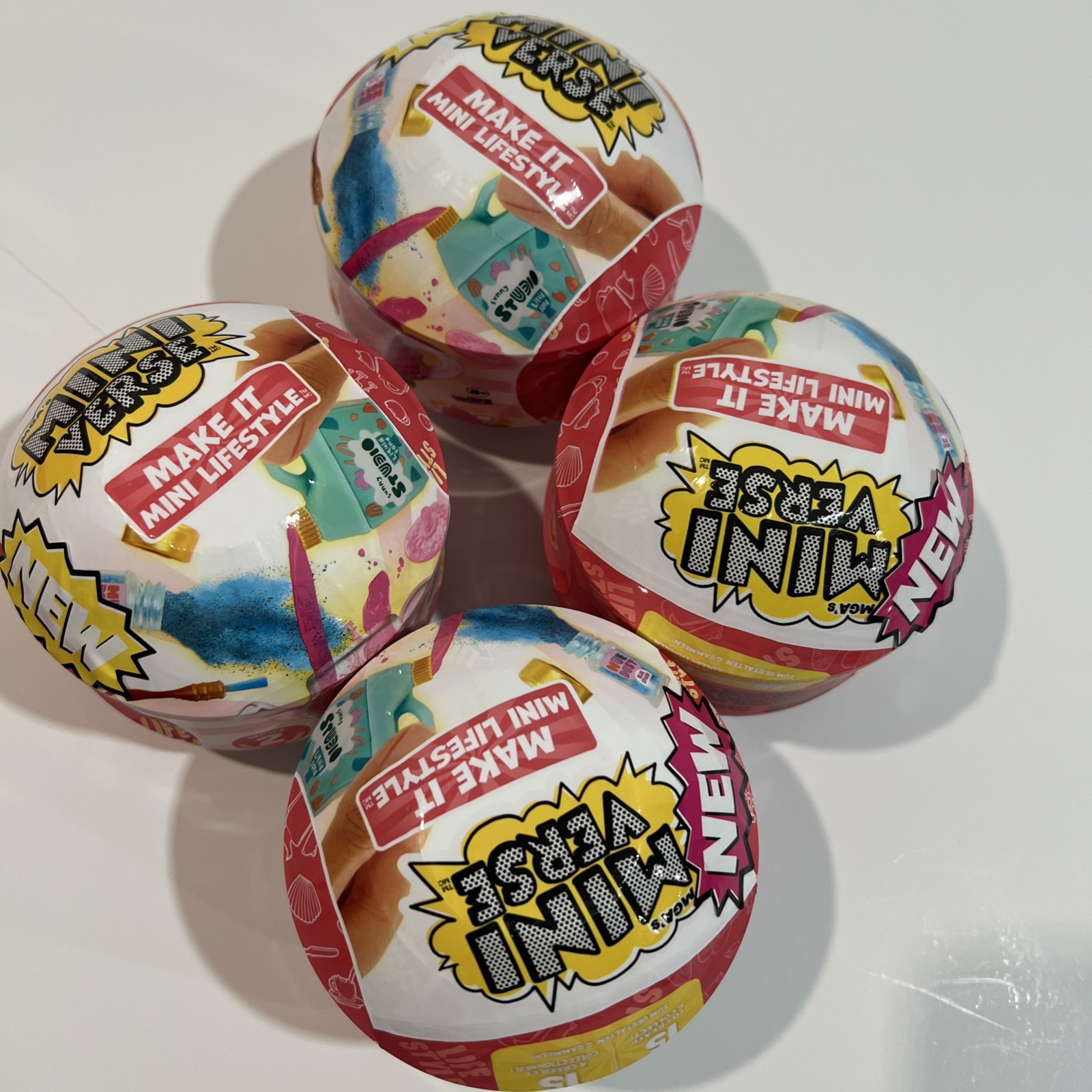 4 New MGA Mini Verse – Make It Mini Lifestyle – Home – Series 2 Lot Of 4 Balls