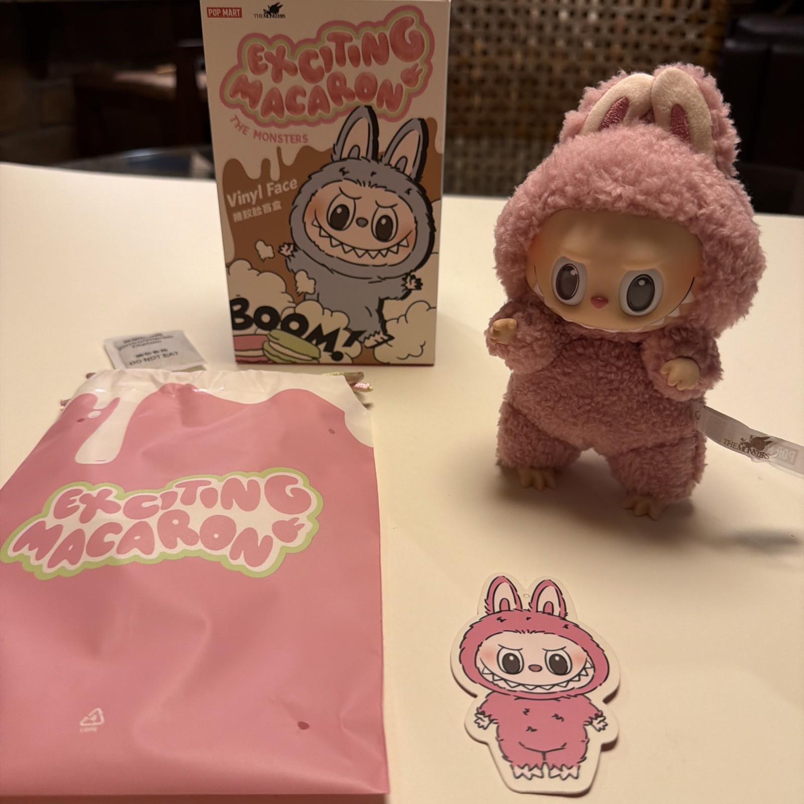 NEW! AUTHENTIC POP MART Labubu Exciting Macaron Lychee Berry PINK open box