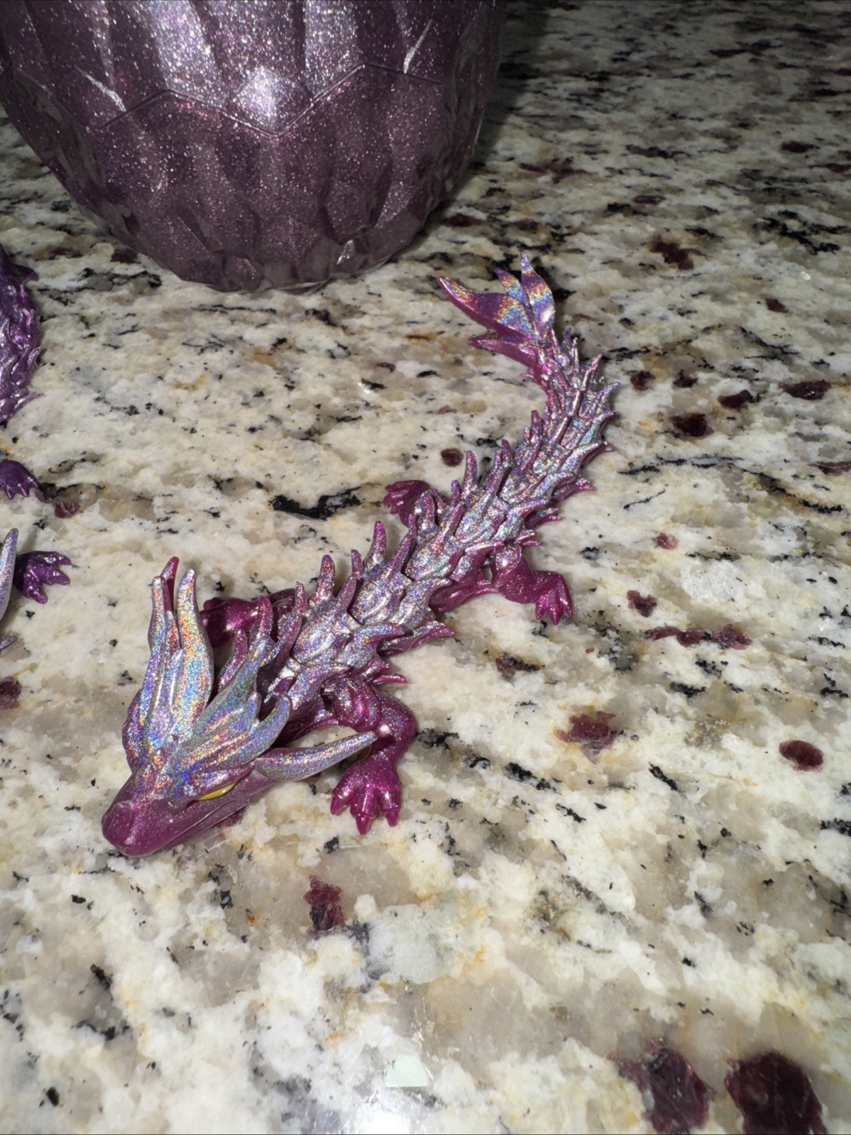 Crystalynx Dragons Twin Dragons Silver & Purple Egg #43