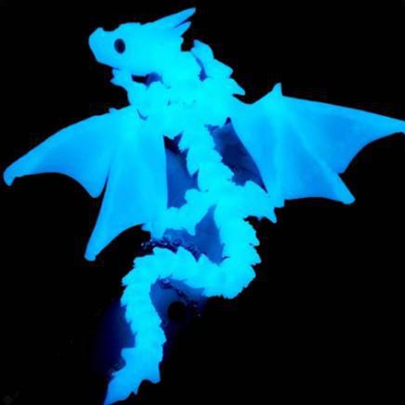 3D Printed Crystal Dragon Flexible Articulated Dragon Fidget Toys Desktop Decor