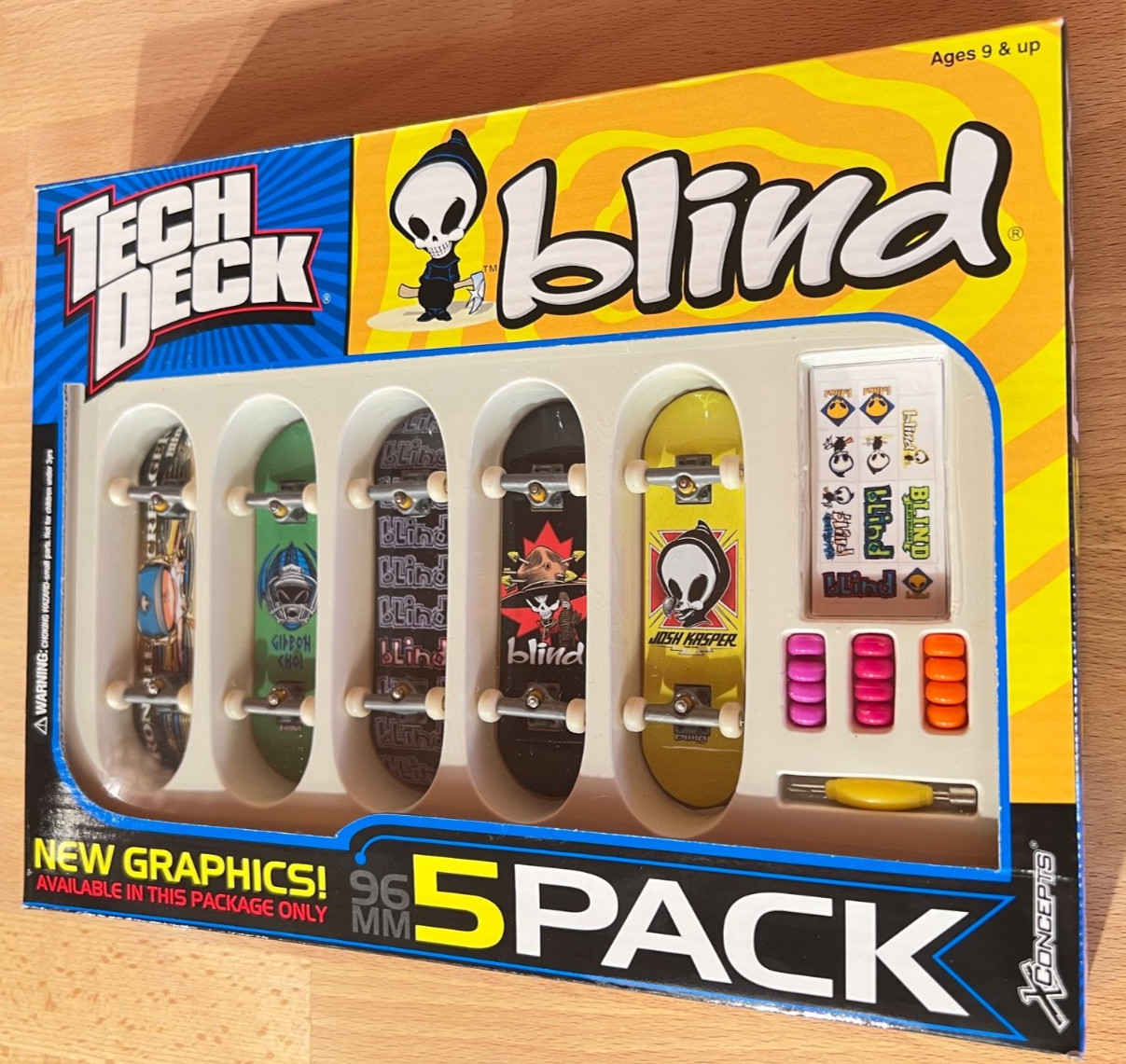 Vintage 2002 Tech Deck Blind Skateboards 5 Pack Fingerboards EXCLUSIVE ART New