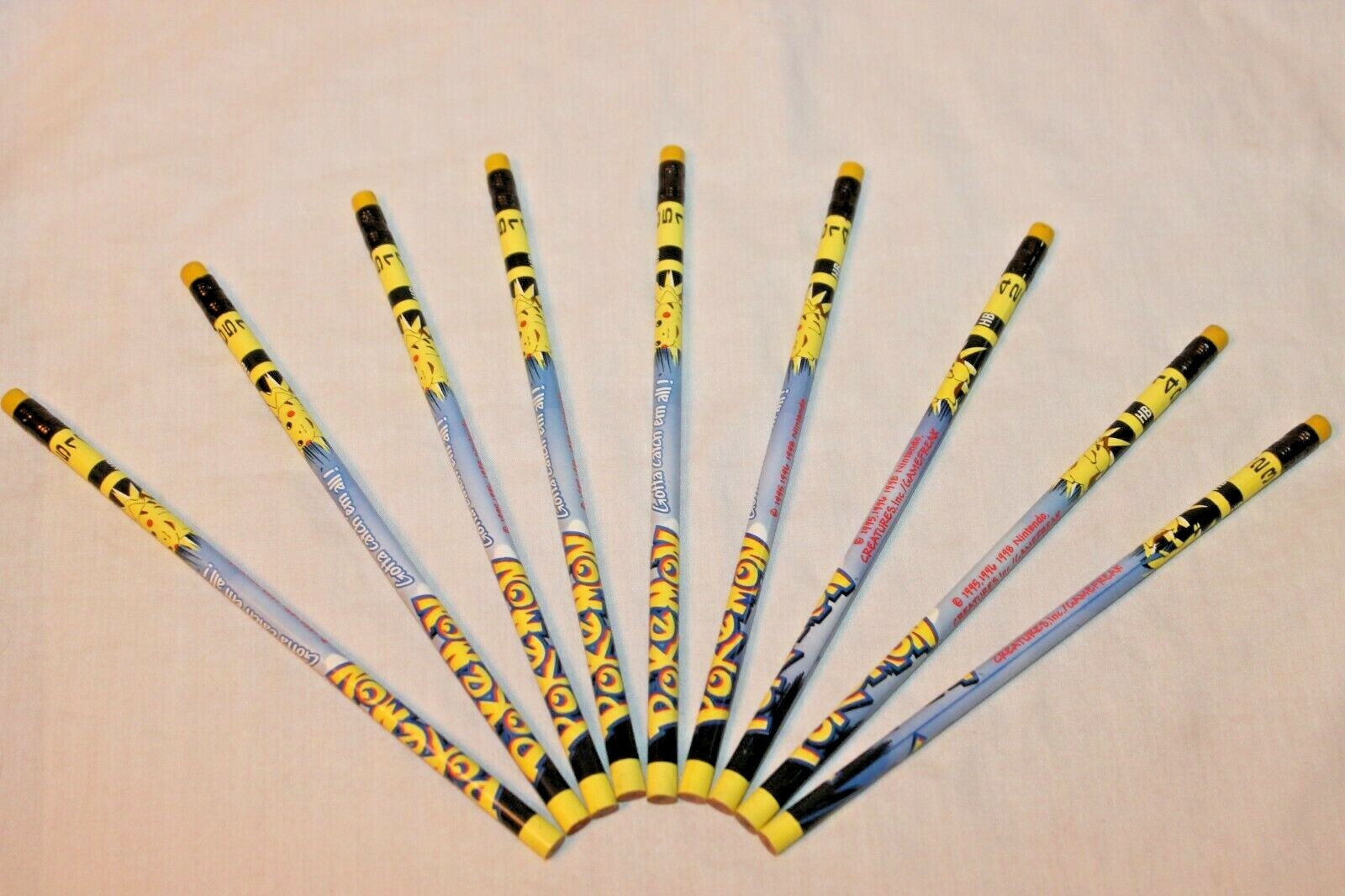 NEW NINTENDO CREATURES POKEMON SET OF 9 PENCILS BACK TO SCHOOL