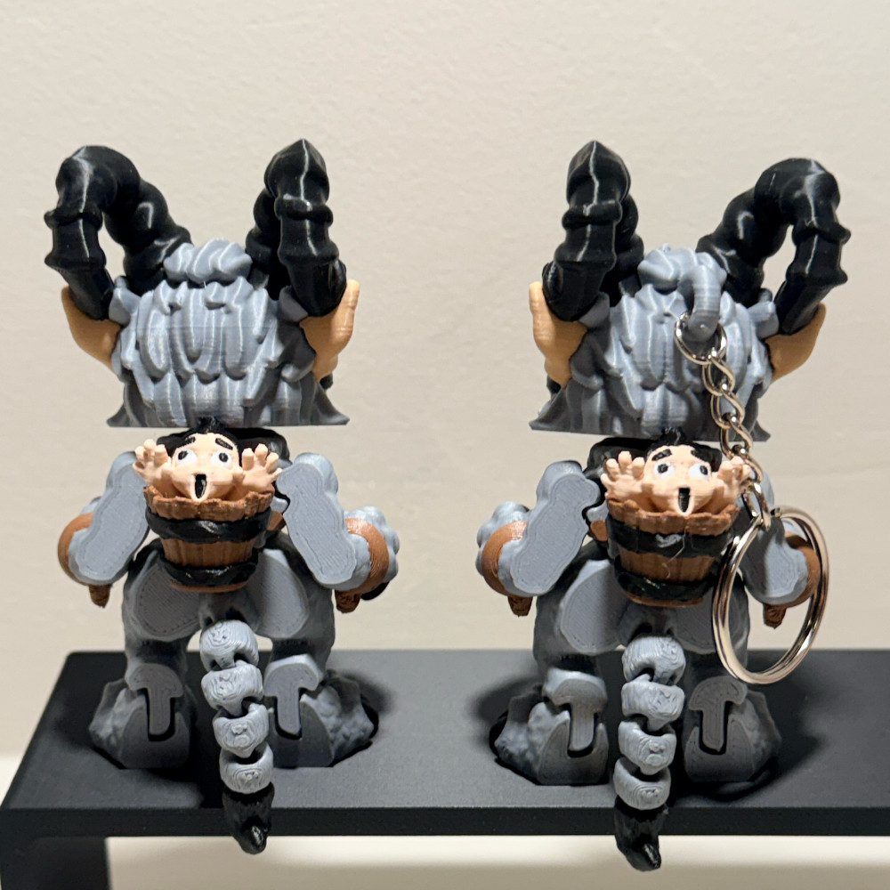 Krampus Mini Figure 3D Printed Horror Christmas Collectible Keychain Option