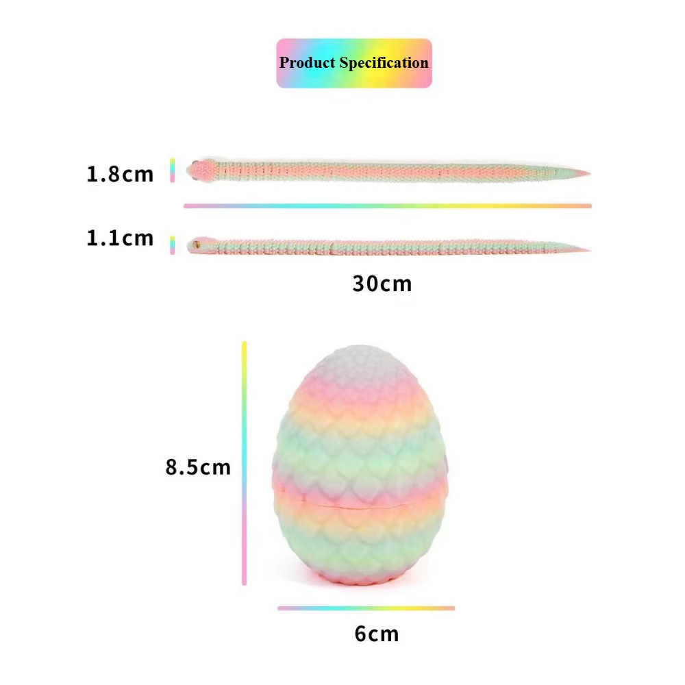 3D Printed Snake Egg Rotating Toy Anime Figure Desktop Decor US