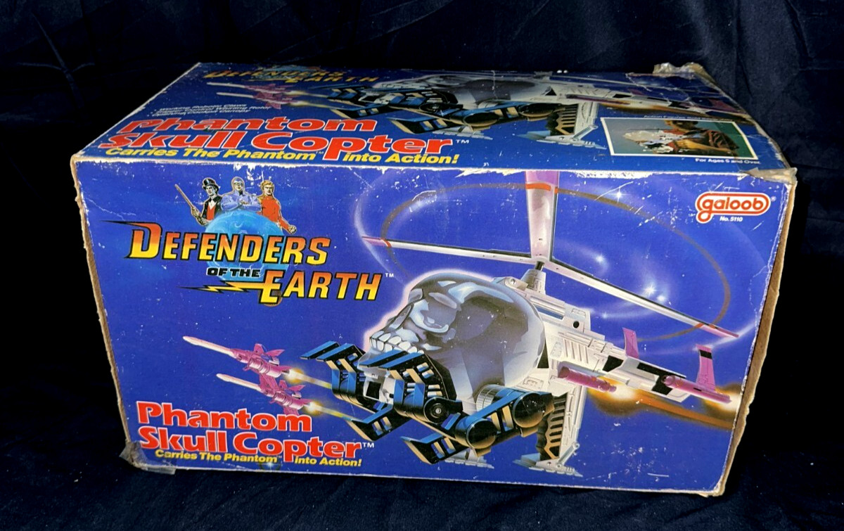 Vintage Defenders of the Earth Phantom Skull Copter 1985 Galoob W/BOX