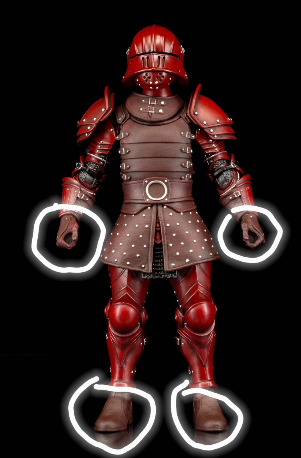 Mythic Legions Four Horsemen Red Leather Knight « LEATHER HANDS Pairs & SHOES » !!