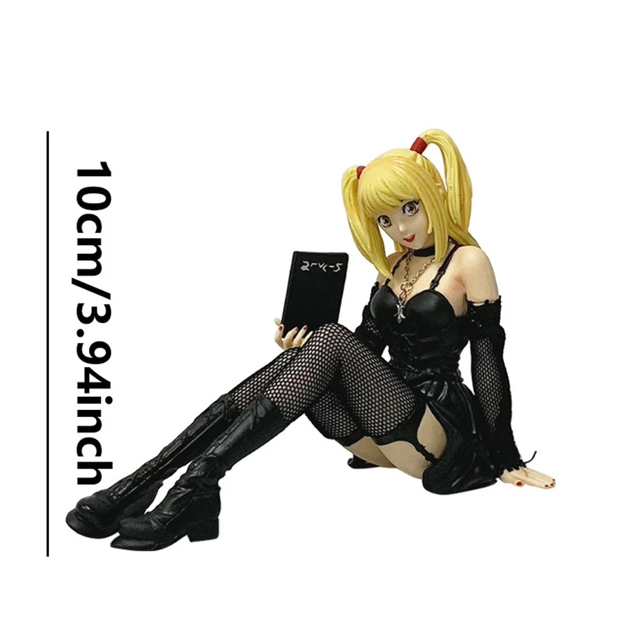 Death Note Misa Amane 10cm Sitting Figure Gothic Leather Dress PVC Model Gift