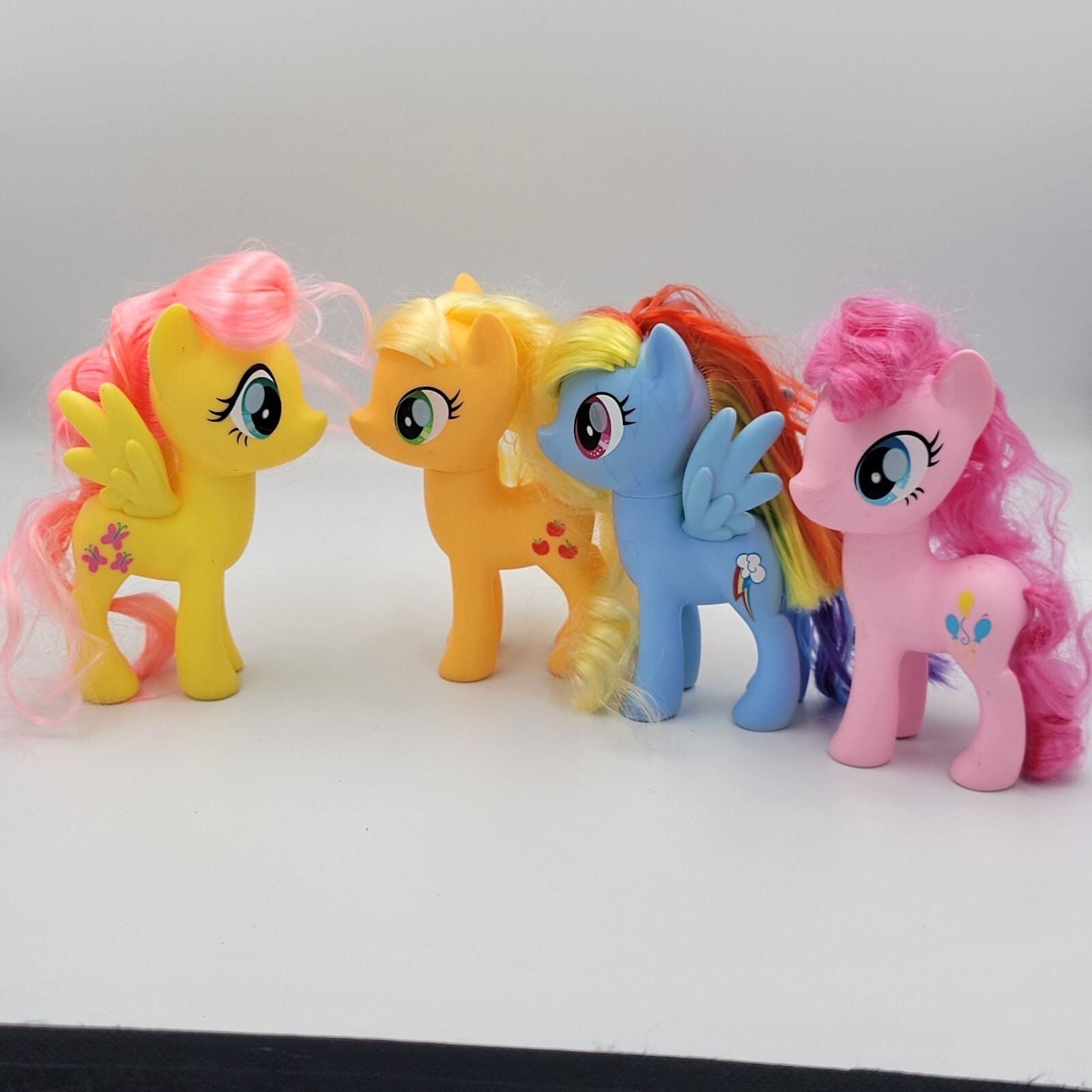 Lot of 4 My Little Pony 2016 Hasbro 6&Prime; FLUTTERSHY APPLEACK RAINBOW DASH PINKIE