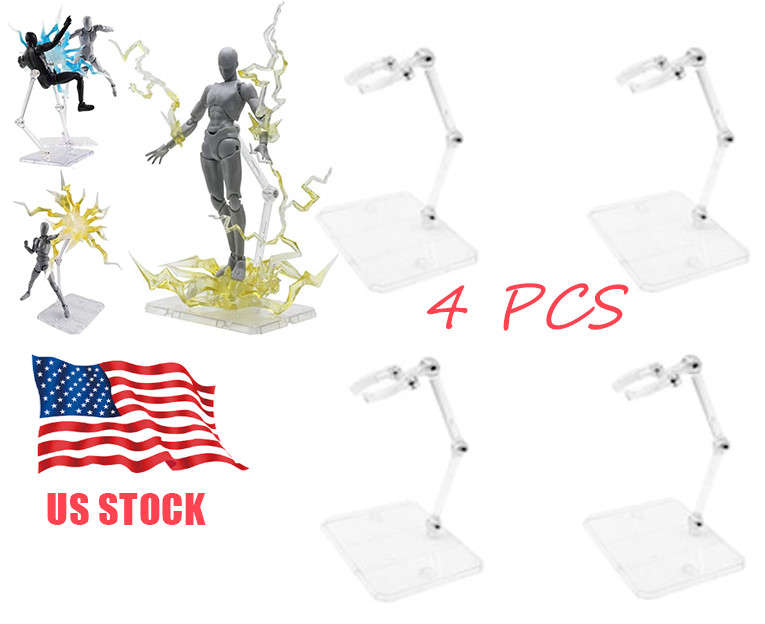4PC HG144 Adjustable Action Figure Display Holder Base Doll Model Support Stand