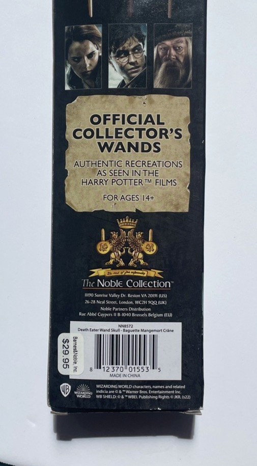 The Noble Collection – Death Eater Skull Wand In A Standard Windowed Box – 14in