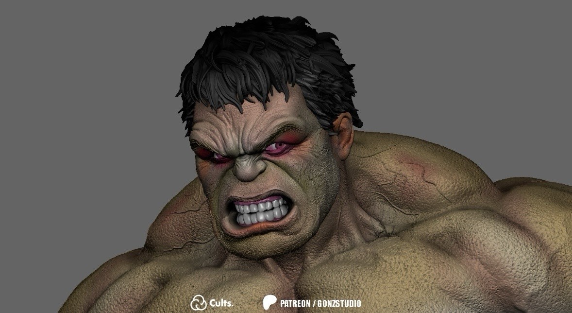 Hulk Age of Ultron Head 3 Pack Custom Marvel Legends Unpainted 1/12 3d Printed