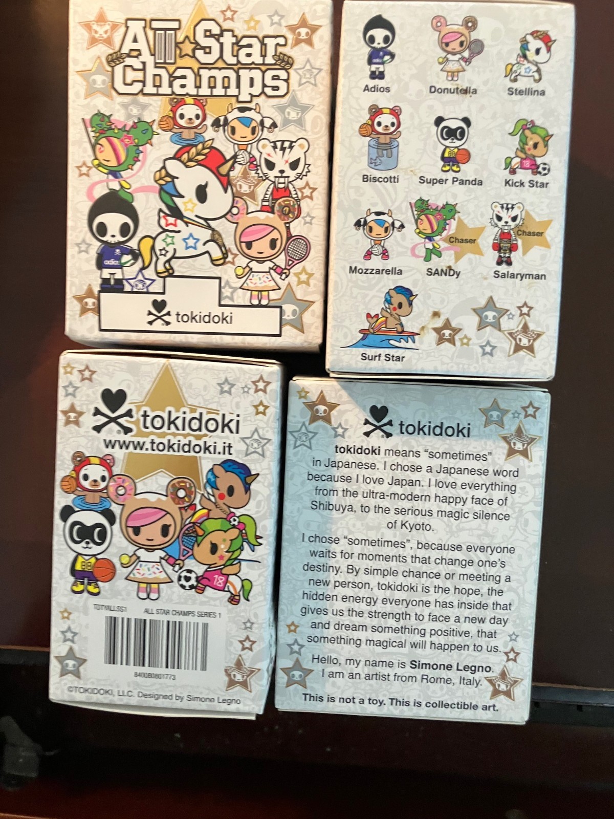 Lot of 4 Tokidoki All Star Champs Unopened Blind Boxes