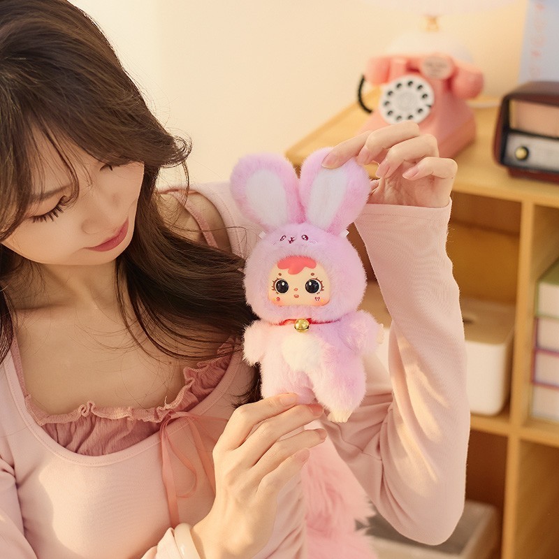 7&Prime; Blind Box Rabbit Plush Keychain Mystery Bunny Doll Large Toy US STOCK Gift