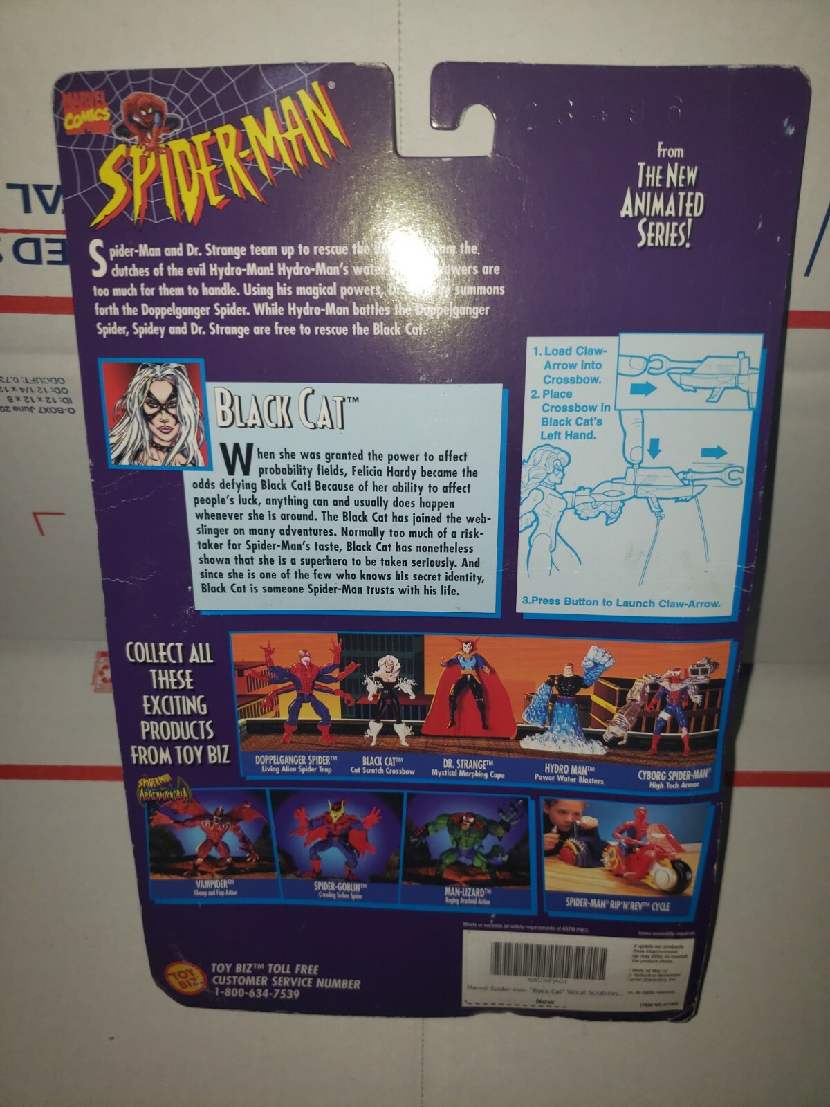 Spider-man Spider- Wars Black Cat Action Figure Toy Biz NIB 1996 Ages 5 and Up