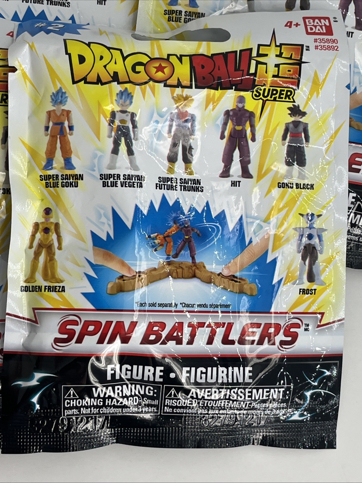 6 Dragon Ball Z #2 Mystery Spin Battlers Figures Bandai 2017 Blind Bag Unknown