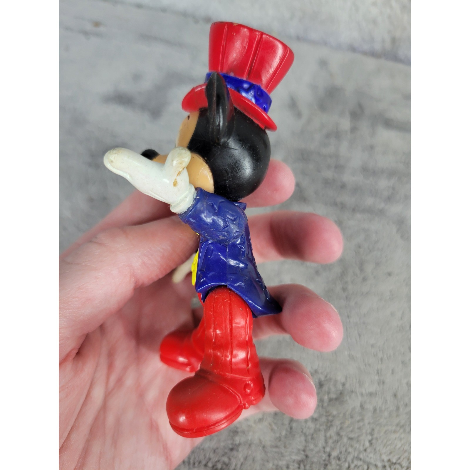 Vintage Disney Mickey Mouse Figure Top Hat Circus Performer Toy Collectible