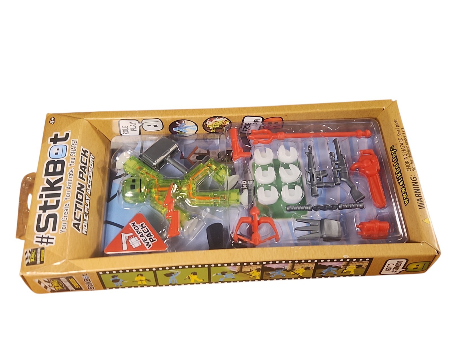 Stikbot Action Pack Role Play Accessories Life Styling Green Figure NEW Sealed