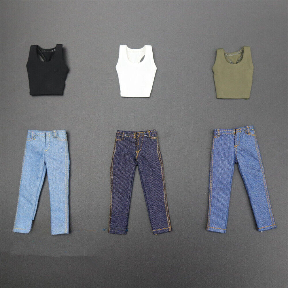 1/12 Scale Vest Pants Trousers Clothes Outfit for 6&Prime; Male Action Figure Body Toy