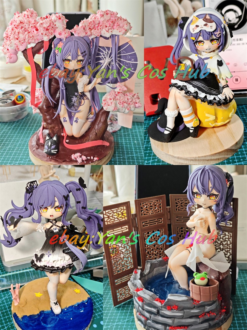 Custom Female Anime Character Clay Model Handmade Based On Provided Image