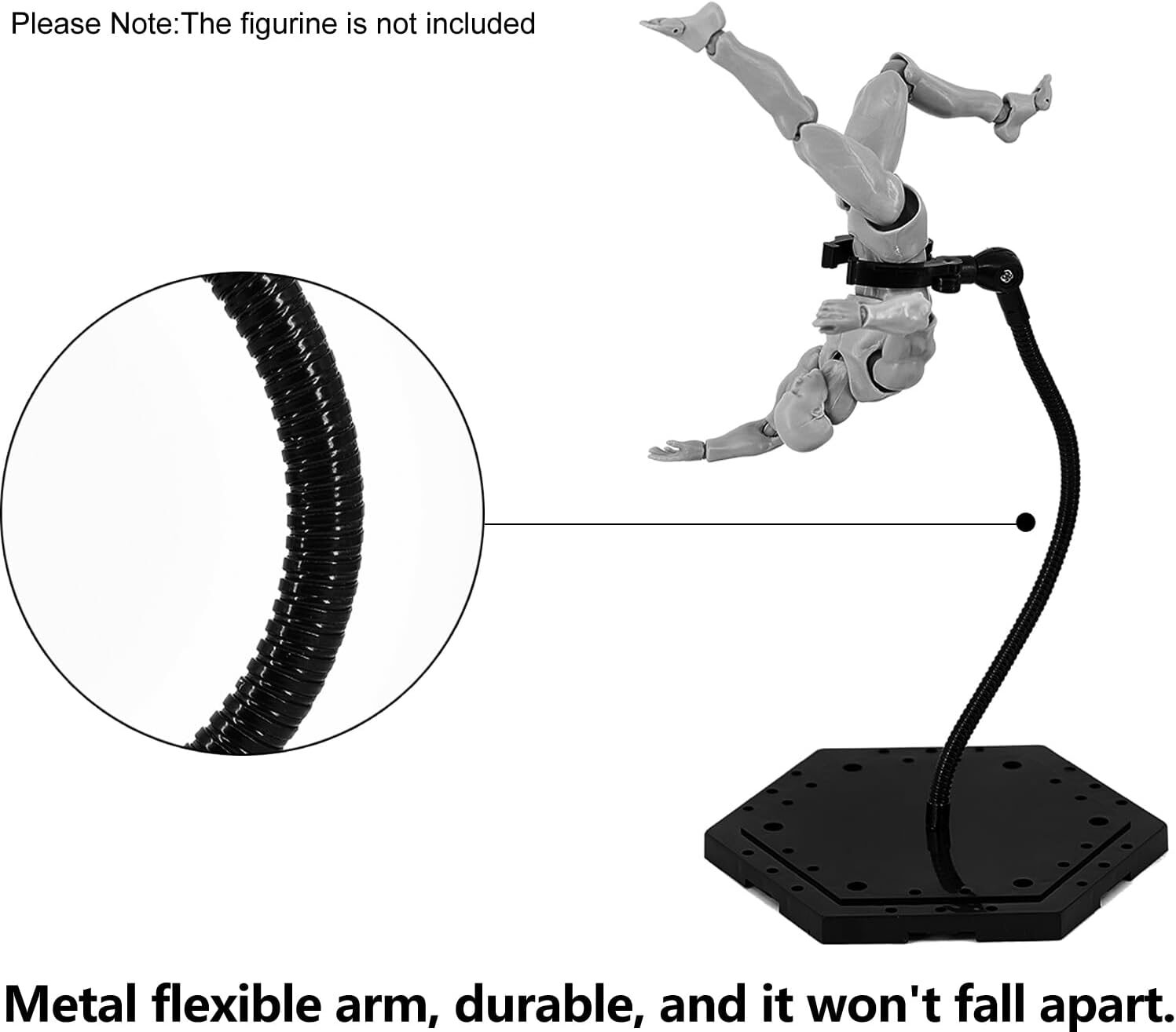 3 Pack Black Action Figure Stand,Action Display Holder