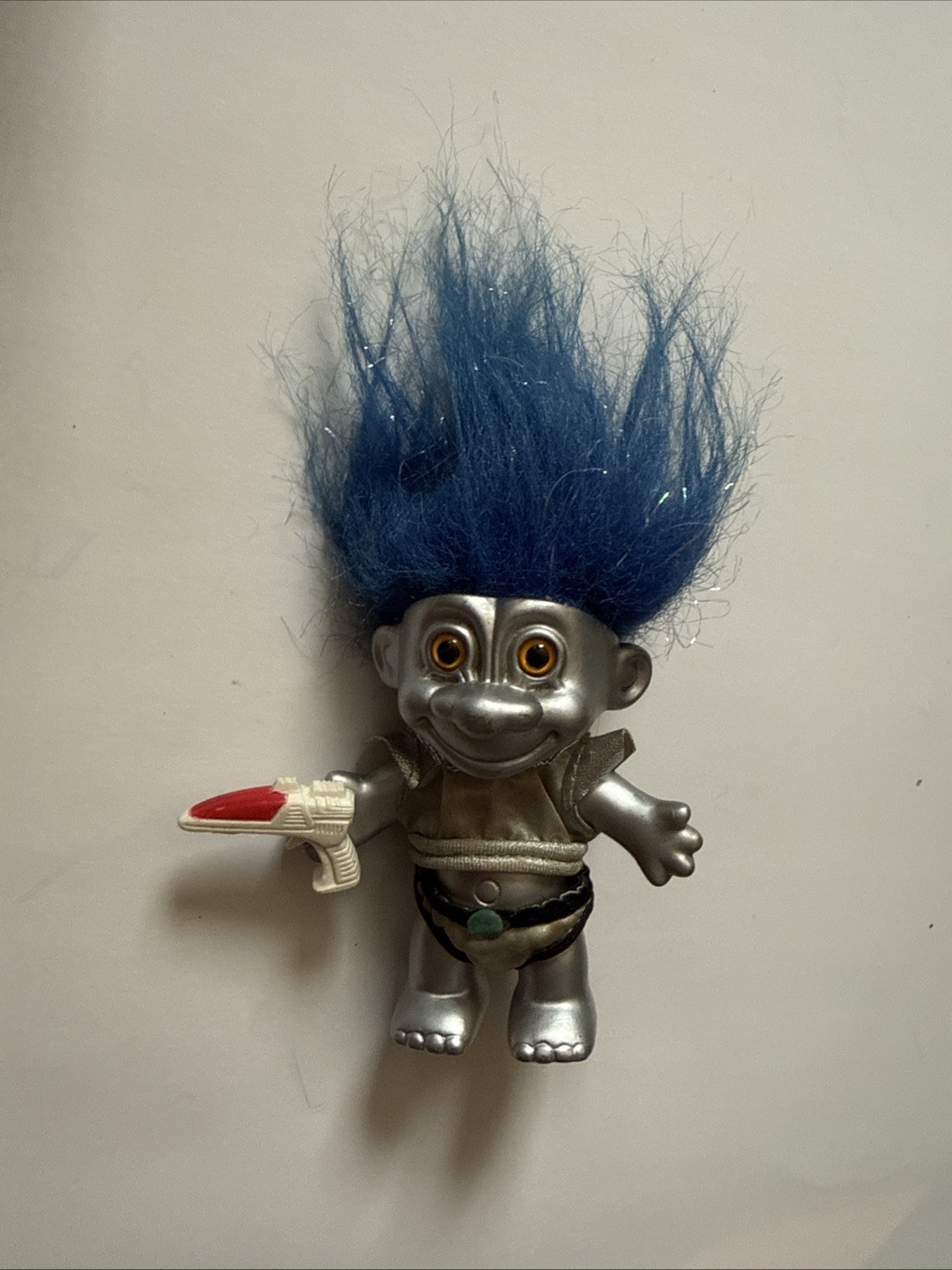 Vintage Russ Silver Troll Space Alien Blue Hair Rare