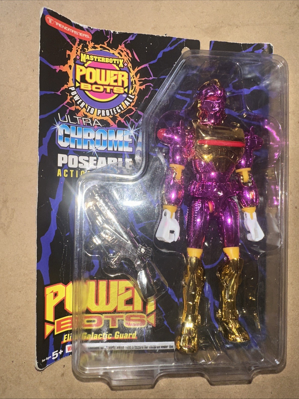 P9 1994 Trendmasters Masterbotix POWER BOTS Ultra Chrome 8&Prime; Figure Metablaze