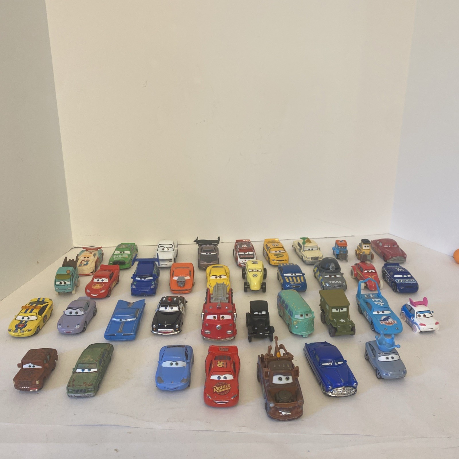 Disney Pixar Cars 37 Mixed Die Cast Vehicle Lot! Race Cars Trucks Forklifts Cars