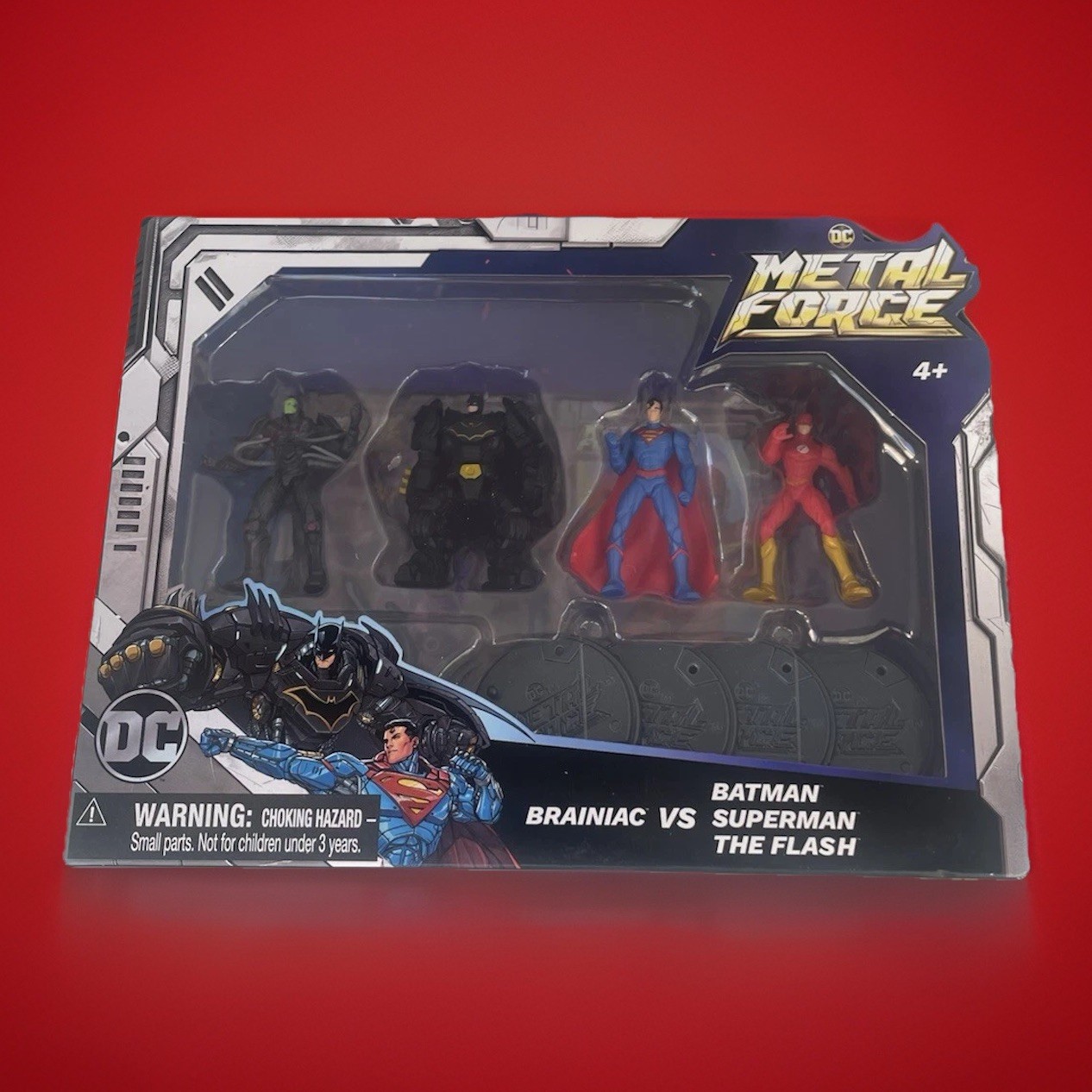 DC Comics Metal Force Team up Brainiac Vs Batman Superman The Flash Set 4