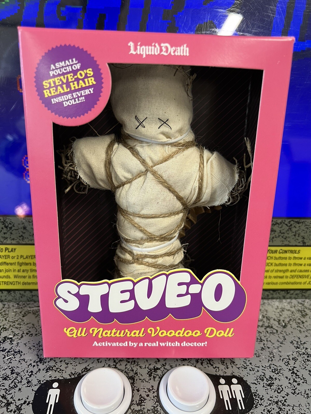 Liquid Death All Natural Steve-O Voodoo Doll w/Real Hair! LIMITED Sold Out!