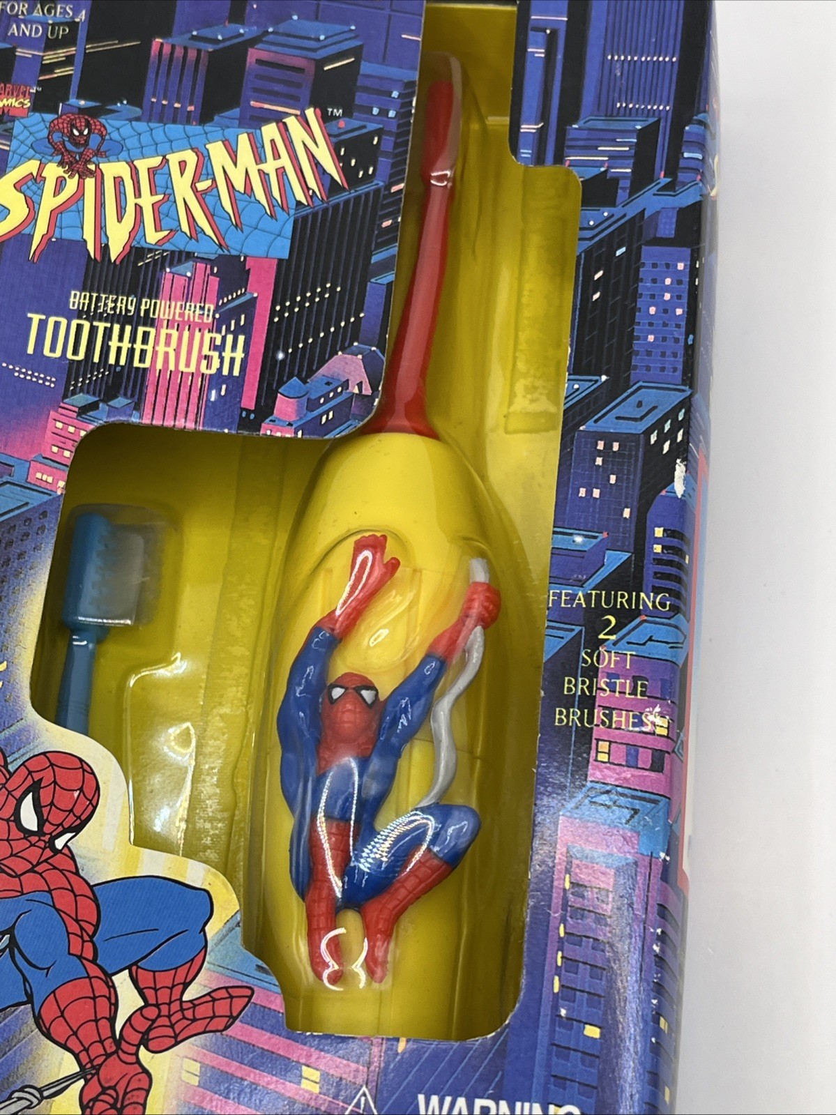 Spider-Man 1995 Battery Powered Toothbrush Marvel Comics Janex NIB