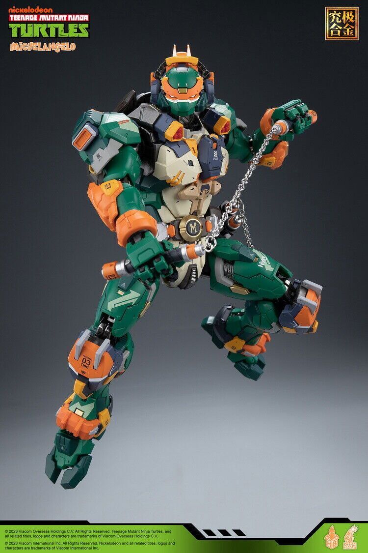 New In Stock HeatBoys HB0014 Robot Mecha Michelangelo Metal Build Action Figure
