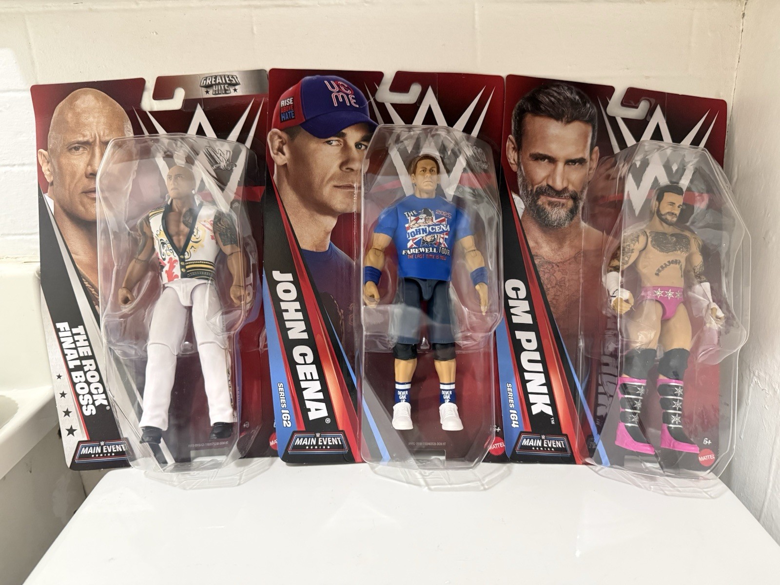 WWE John Cena, Cm Punk, The Rock Main Event Series Action Figures 3-pack Mattel
