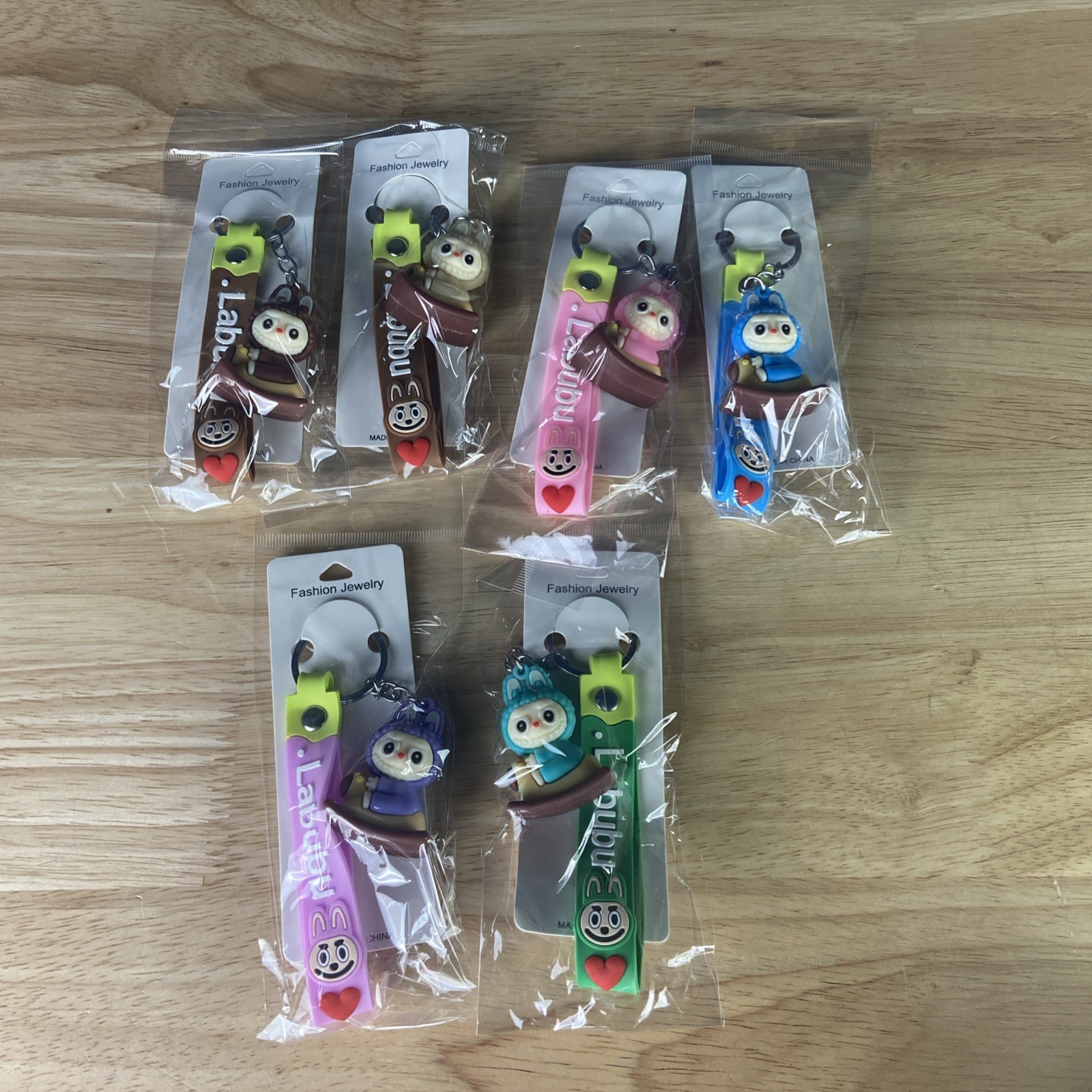 Little Monster Labubu Multi Color Key Chain Lot Of 6