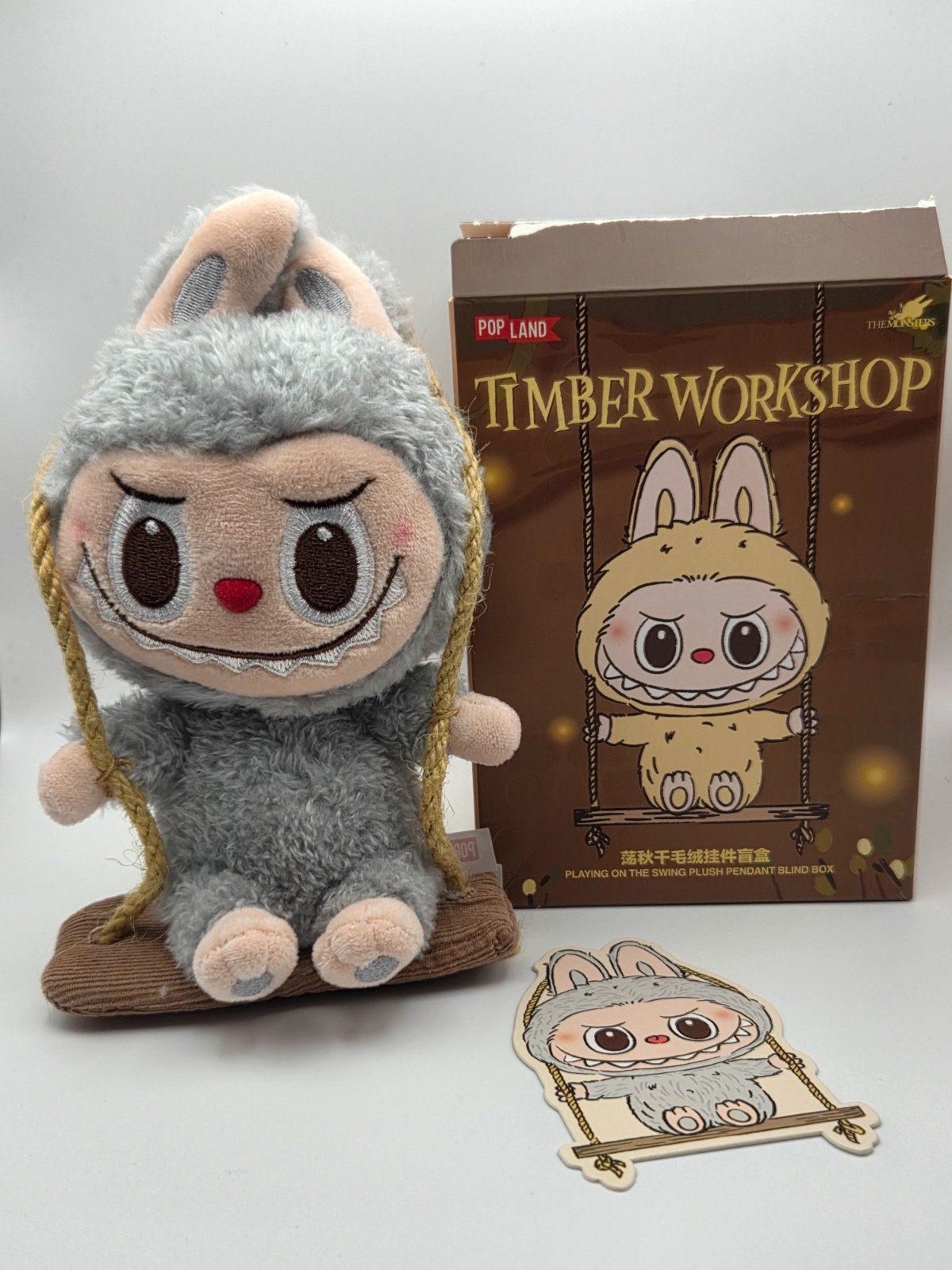 POPMart Pop Land Exclusive Labubu Timber Workshop GREY color- OPEN BOX unsealed