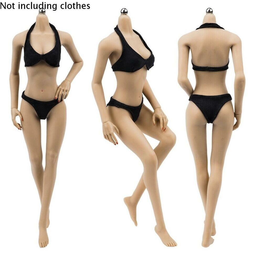 JIAOU DOLL 1/6 FEMALE SEAMLESS MEDIUM Bust Pale Figure Body w/ BIKINI & STAND