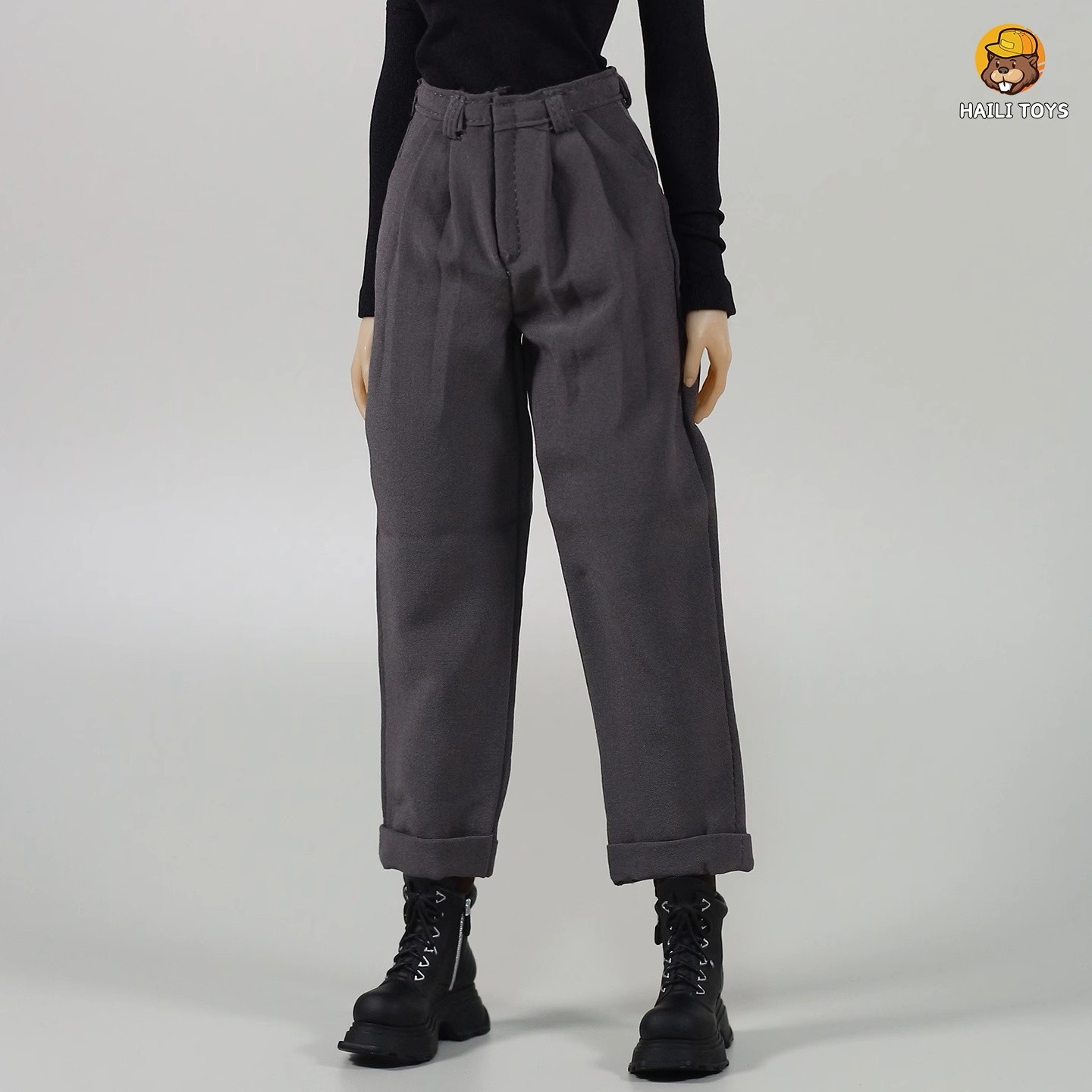 HAILI TOYS 1/6 HF012 Straight Leg Roll Up Pants Fit 12in Body Figures