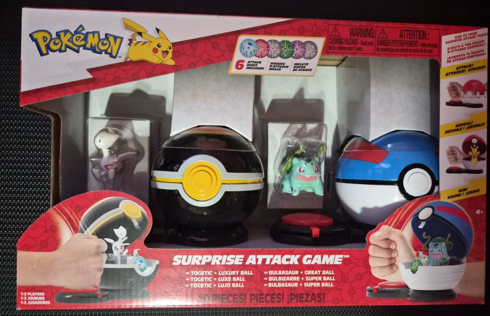 POKEMON SURPRISE ATTACK GAME TOGETIC + LUXURY BALL & BULBASAUR + GREAT BALL NIB