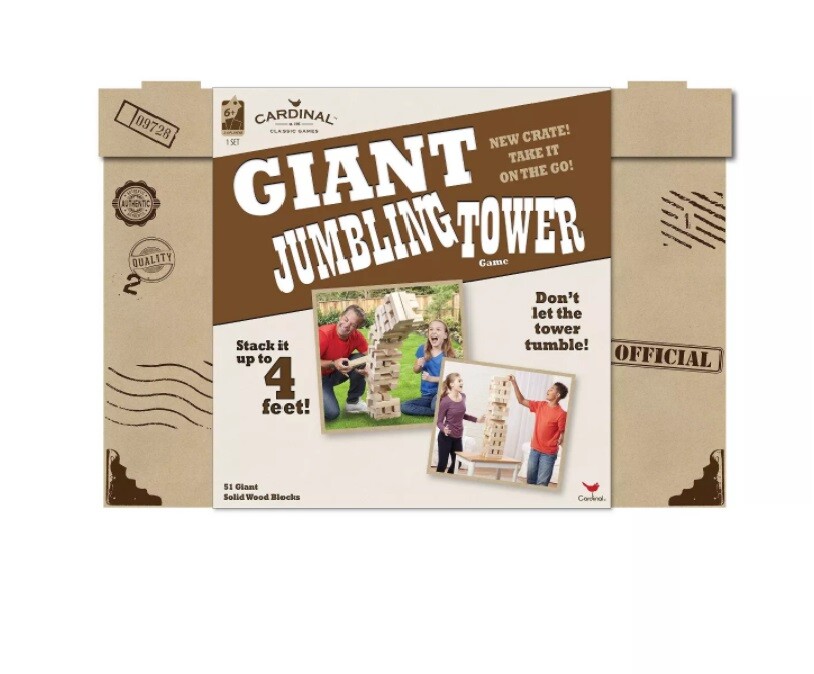 Cardinal Giant Sized Jumbling Tower Block Game – Stack up to 4 feet! Free Ship
