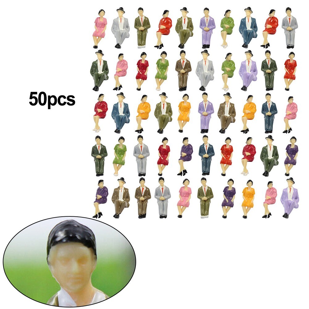 50*DIY Sitting Figures Scale 1:32 Model Figures People Track 1 Painted Set