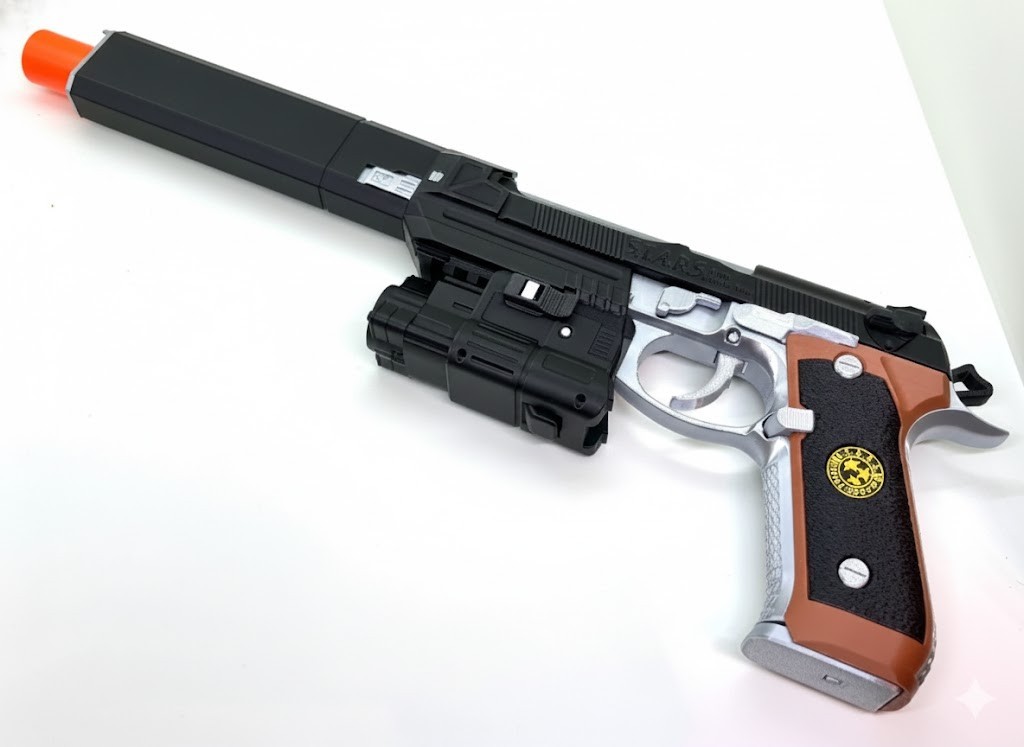 Resident Evil – Beretta 92F Samurai Edge / Wesker Moving Slide 1:1 Prop Cosplay
