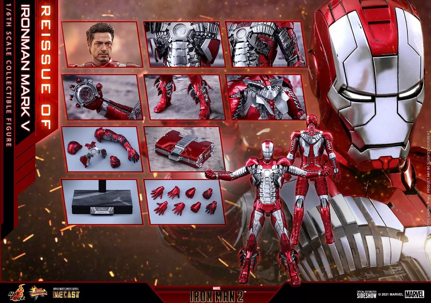 Hot Toys Iron Man Mk Mark 5 V 1/6 Figure Diecast MMS400 D18 RDJ Robert Downey Jr