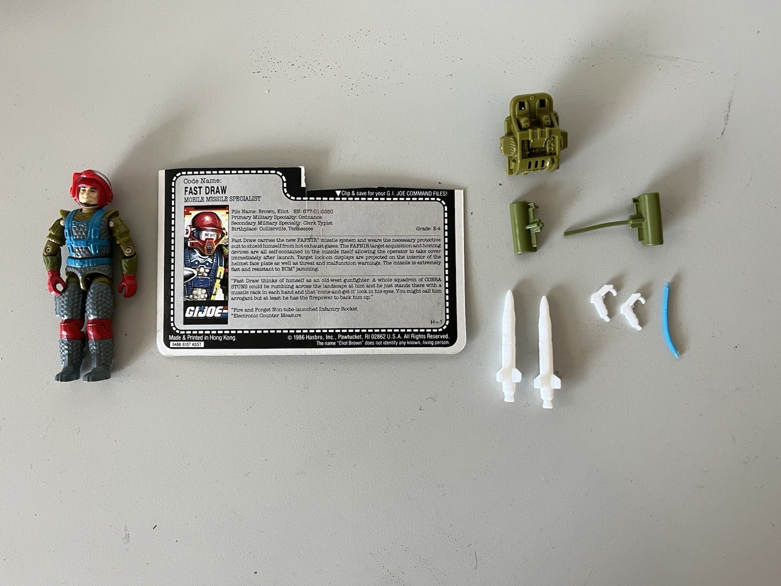 GI Joe Fast Draw Near Complete (No Hoses, Damaged) w/ Card 1987 Hasbro READ